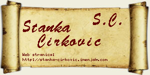 Stanka Ćirković vizit kartica